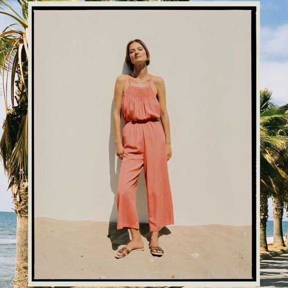 Mango open back jumpsuit with halter neck crochet details - Picture 4 of 6